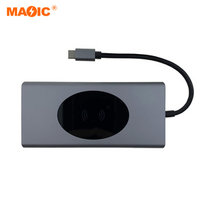15 in 1 Usb c Hub 4K Type C to HDMI USB2.0 USB3.0 SD RJ45 <strong>VGA</strong> Audio <strong>Wireless</strong> Charger Hub Docking Station <strong>Adapter</strong> - Product Image 6