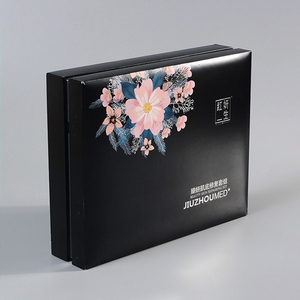 Caja de regalo personalizada para el cuidado de la piel con tapa negra, estilo cartón duro ecológico, papel Kraft, diseño de logotipo de pantalla de seda, materiales reciclados - Product Image 2