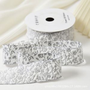 Ruban en polyester gaufré floral Zexiao, couleur personnalisée, élégant, 2,5/4 cm, pour décoration de robe de mariée, haute ténacité - Product Image 4