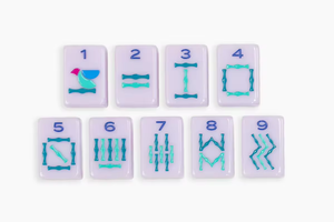 Tuiles de Mahjong américaines en acrylique monocouche de qualité supérieure, série Halo, ligne classique moderne de luxe, couleur lilas, pliables et écologiques - Product Image 3