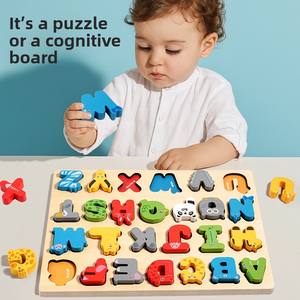 Weixuan Yefei Nuovo Puzzle Educativo con <span class=keywords><strong>Alfabeto</strong></span> e Numeri, Gioco in Legno per Bambini 5-7 Anni - Product Image 5
