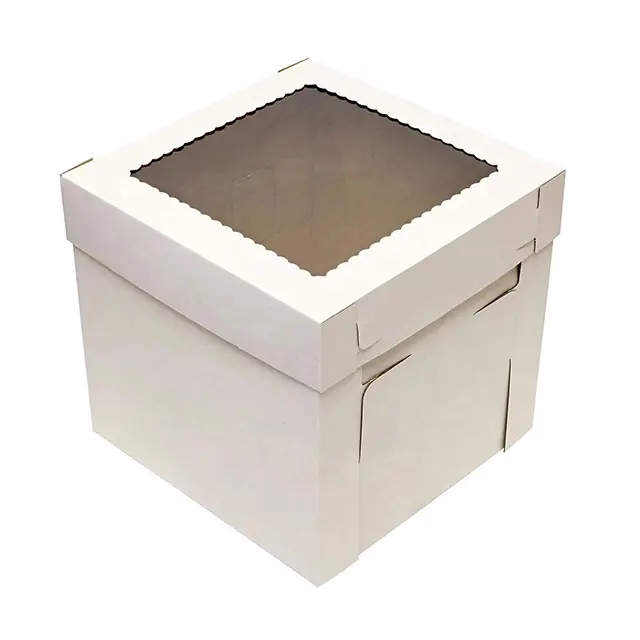 Kotak Kue Grosir Putih Terlaris Bulat untuk Kotak Kertas Kraft Pernikahan Kotak Kemasan Kue Tinggi Kustom Dasar Kue Mdf