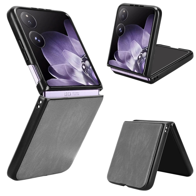 Wholesale Hard PC Soft PU Leather Mobile Phone Case for Xiaomi Mix Flip 2 Protective Back Cover Phone Cases