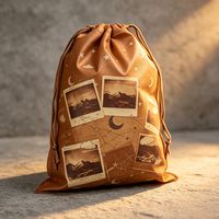 Sac promotionnel en vrac en non-tissé renforcé, motif dessin animé, écologique, avec cordon de serrage, polyvalent pour le personnel de bureau et les voyageurs