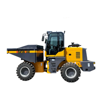 Mini-dumper hydraulique 4x4 Mountain Raise, capacité de charge de 6 tonnes, dumper de chantier à quatre roues, chargeur inclinable vers l'avant