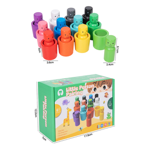 Juego de Rompecabezas Montessori de Clasificación de Colores, Anillos Apilables, Muñecos de Madera, Juego de Contar, Juguetes Educativos para Niños y Niñas - Product Image 6