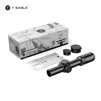 Lunette de visée T-EAGLE EOX 1.2-6X24 IR noire, rapide, avec illumination rouge réglable, étanche, en aluminium, lentilles multicouches, réglage de la parallaxe