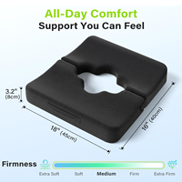 Coussin de siège en gel pour fauteuil roulant 18"x16" – Soulage la sciatique, le mal de dos, le coccyx et les ulcères, coussin ergonomique pliable pour personnes alitées