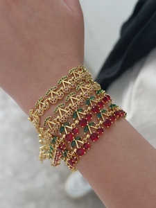 Hợp Thời Trang Tinh Tế Sáng Bóng Anh Đào Vòng Đeo Tay Trái Cây Chủ Đề Vòng Đeo Tay Với 18K Mạ Vàng Trang Sức Thời Trang Quyến Rũ Bangle Bộ Cho Phụ Nữ - Product Image 2