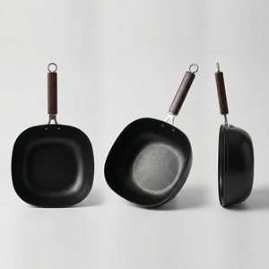 <span class=keywords><strong>Wok</strong></span> Chino Cuadrado de 25 cm, de Acero al Carbono, Forjado a Mano, Antiadherente, para Cocina, Venta al Por Mayor de Fábrica, OEM - Product Image 3