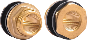 2 raccords <span class=keywords><strong>de</strong></span> cloison en laiton massif 1/2\" NPT femelle x 3/4\" GHT mâle, résistants à la corrosion pour les barils <span class=keywords><strong>de</strong></span> <span class=keywords><strong>pluie</strong></span>, les aquariums et les réservoirs d'<span class=keywords><strong>eau</strong></span> - Product Image 4