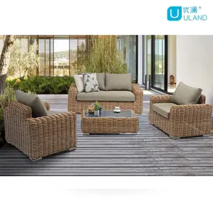 Uland tüm hava eğlence bahçe seti dış mekan mobilyası kanepe basit açık hasır Rattan mobilya veranda koltuk takımı