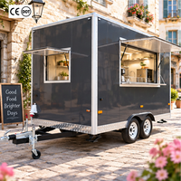 Etodevice 13.12ft Chariot de glaces de rue, Camionnette mobile pour poulet rôti, Remorque alimentaire mobile, Camion mobile pour les États-Unis