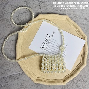 NEW Summer Lady PVC Handwoven Pearl Crossbody <strong>Bag</strong> Mini Retro All-Match Instagram-Famous Polyester Lining - Product Image 4
