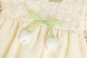 Vestito Estivo per <span class=keywords><strong>Neonati</strong></span> <span class=keywords><strong>Unisex</strong></span> Beige, Tutina Senza Maniche in Cotone, Design Principessa, Grazioso Abito a Bretelle - Product Image 6