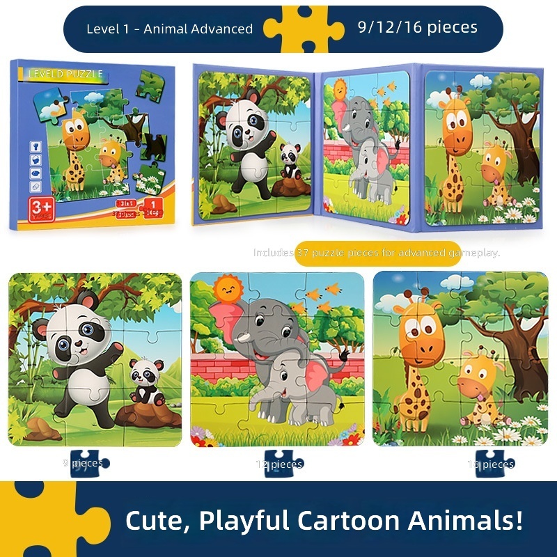 Niveau 1 : Puzzle magnétique avancé - Animaux de dessins animés
