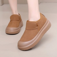 Bottes d'hiver mi-hautes pour femmes, nouvelle collection, dessus en cuir microfibre, doublure en polaire, chaussures d'hiver décontractées chaudes