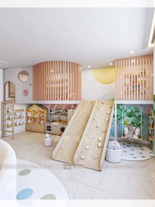 Maisonnette pour enfants en bois massif, conçue sur mesure, au design créatif, avec une base secrète et un <span class=keywords><strong>lit</strong></span> intégré avec <span class=keywords><strong>toboggan</strong></span> - Product Image 3