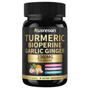 VitaSpring OEM Capsule di Curcuma, Bioperina, Aglio e Zenzero, Integratore per il Supporto Immunitario, Capsule Biologiche Halal di Curcuma, Aglio e Zenzero - Product Image 1