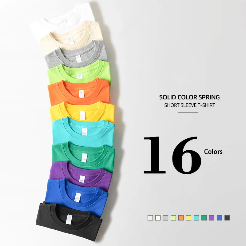 MT2304 Wholesales Solid Color 180 Grams 100% Cotton 16 Color 3XL Unisex T Shirts In Bulk Clothing