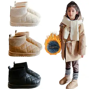 2024 nueva moda invierno niños zapatos niños y niñas al aire libre pu cuero Martin botas niños zapatos impermeables niños uggs botas