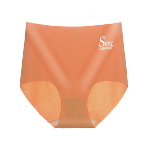Mutandine senza cuciture a vita alta No Show intimo invisibile donna mutandine con taglio Laser a vita alta in seta di ghiaccio - Product Image 3