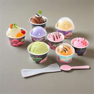 บรรจุภัณฑ์ถ้วยไอศกรีมแบบสองชั้นพิมพ์โลโก้ได้ถ้วยไอศกรีมรีไซเคิลถ้วยโยเกิร์ตแช่แข็งพิมพ์โลโก้ได้ - Product Image 5