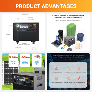 Высокая мощность отличная цена открытый 3000 Вт 6000 Вт 8000 Вт энергетическая система зарядки перезаряжаемый солнечный генератор портативная электростанция - Product Image 2