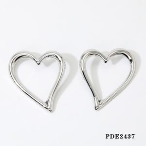 Pendientes de Corazón Grande y Lindos de Acero Inoxidable Chapados en Oro de 18k, Pendientes de Declaración, Pendientes Lisos de Amor - Product Image 5