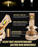 Kit de Conversión de Faros LED Todo en Uno de 120W, Sistema de Enfriamiento de 2 Tubos de Cobre, Ventilador Silencioso -40 ° C~85 ° Decodificador de Rango de Trabajo C Incluido
