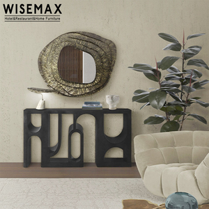 Meuble d'entrée contemporain WISEMAX, console moderne pour <span class=keywords><strong>couloir</strong></span>, table décorative unique en bois noir personnalisée - Product Image 2