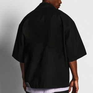 Camicie in Denim a forma squadrata da uomo personalizzate maniche corte antirughe con bottone camicie di <span class=keywords><strong>jeans</strong></span> - Product Image 4