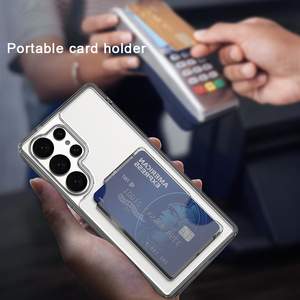 Porta Tarjetas Magnético Transparente de Plástico PC para Teléfono Móvil, Imán de un Toque, Acepta 2 Tarjetas, Diseño DIY - Product Image 4