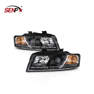 Senpei อะไหล่ตัวถังรถยนต์ BLK 2002-2005 Audi B6 A4 S4โปรเจคเตอร์ DRL ไฟหน้า w/ เวลากลางวัน8E0941029F 8E0941030F