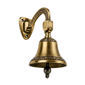 Modern Solid <b>Brass</b> Handmade Round Wall Hanging <b>Bell</b> Door <b>Bell</b> with Deep Ringing Sound Decorative Nautical Home Temple - Product Image 1