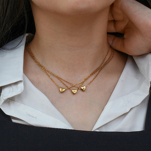 Collar con Colgante de Corazón de Acero Inoxidable Chapado en Oro de 18K, Accesorios para Mujer, Joyería con Colgante en Forma de Corazón - Product Image 6