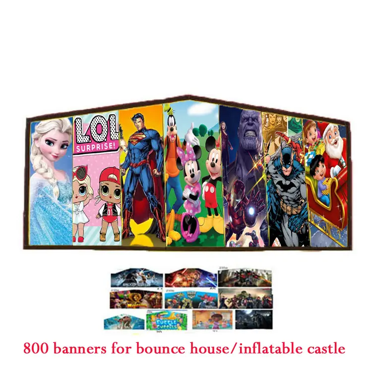 Moonwalk Commercial 13x13 Banner gonfiabile Jumper buttafuori Jumping Bouncy Castle Bounce House Art Panel in vendita 15x15