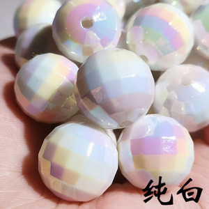 16mm UV berlapis bola disko manik-manik bumi DIY telepon seluler rantai akrilik manik segi disko gelembung manik-manik gusi - Product Image 4
