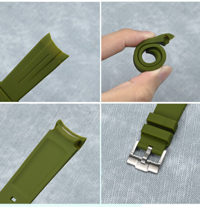 Bracelet de montre en caoutchouc de silicone multicolore 20mm à bout incurvé Bracelet de montre tropical souple pour Rlx Omga Vente directe d'usine <span class=keywords><strong>Prix</strong></span> de gros - Product Image 2