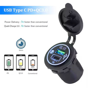 Prix de gros étanche <span class=keywords><strong>12V</strong></span> 24V Marine Bateau Moto Type C <span class=keywords><strong>Prise</strong></span> <span class=keywords><strong>USB</strong></span> QC3.0 <span class=keywords><strong>Prise</strong></span> chargeur rapide voiture - Product Image 4