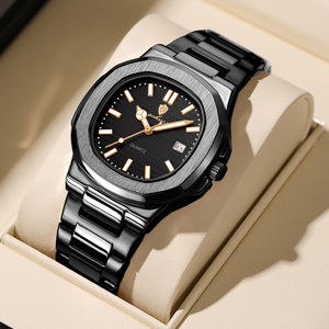 Gohuos 8803 Affascinante Nuovo <span class=keywords><strong>Orologio</strong></span> da <span class=keywords><strong>Uomo</strong></span> <span class=keywords><strong>Nero</strong></span> di Lusso in Acciaio Inossidabile con Display Data Classico al Quarzo Impermeabile - Product Image 1