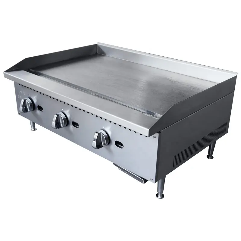 Hamburger Bbq Fryer Equipment Flat Top Stainless Steel Cast Iron Commercial Gas Griddleant