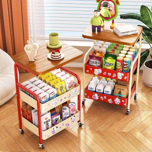 Carrito Rodante Utilitario Moderno de 3 Niveles y 4 Ruedas con Tabla de Madera y Cajón, Carrito de Almacenamiento Metálico para Cocina, <span class=keywords><strong>Baño</strong></span> y Sala de Estar - Product Image 1