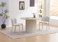 Luxuriöses Steinplatten-MDF-Esstisch- und Stuhl-Set Modernes Einfaches Esszimmer-Set für Kleine Wohnungen Runder Tisch