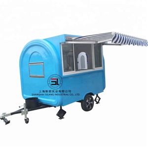 Standard Size Blue Fiberglass Camper Caravan/ Ce <strong>Proved</strong> Mobile Trailer for Ice Cream Hamburger Machines/ Customized BBQ Truck - Product Image 1