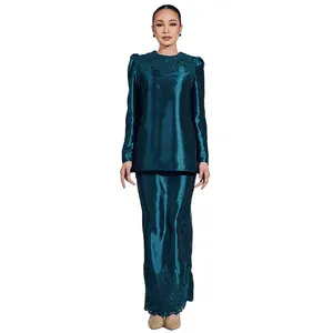 Fabrieksprijs Moderne Baju Kurung Ontwerp Op Maat Gemaakt Abaya Moslim Jurk Ontwerp Baju Kurung Kebaya Nieuwste Ontwerp Baju Kurung Katoen