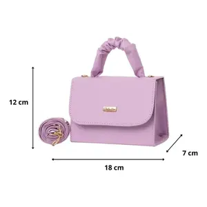 Fana Women's Chest <b>Bag</b> <b>Lilac</b> Microfiber Synthetic Leather Adjustable Strap Elegant Style All Seasons - Product Image 1