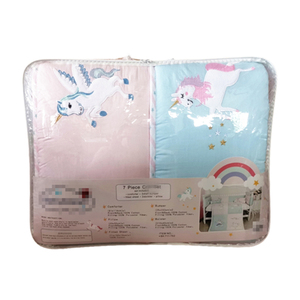 100% algodón pesado bordado poco unicornio Rosa nuevo diseño <span class=keywords><strong>cuna</strong></span> ropa de cama conjunto - Product Image 5