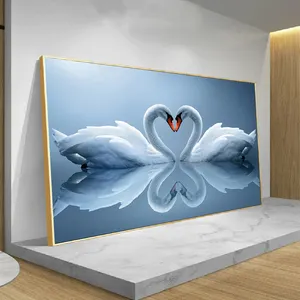 Ein Paar Schwäne Elegante Leinwand Malerei Tier Moderne Luxus Poster Drucke Wand kunst HD Bild für Wohnzimmer Home Decor