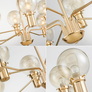 Vente chaude <span class=keywords><strong>Suspension</strong></span> <span class=keywords><strong>Globe</strong></span> D'or De Luxe Moderne Lustre En <span class=keywords><strong>Verre</strong></span> Lustre En Fer Pendentif Lumière En <span class=keywords><strong>Verre</strong></span> - Product Image 2